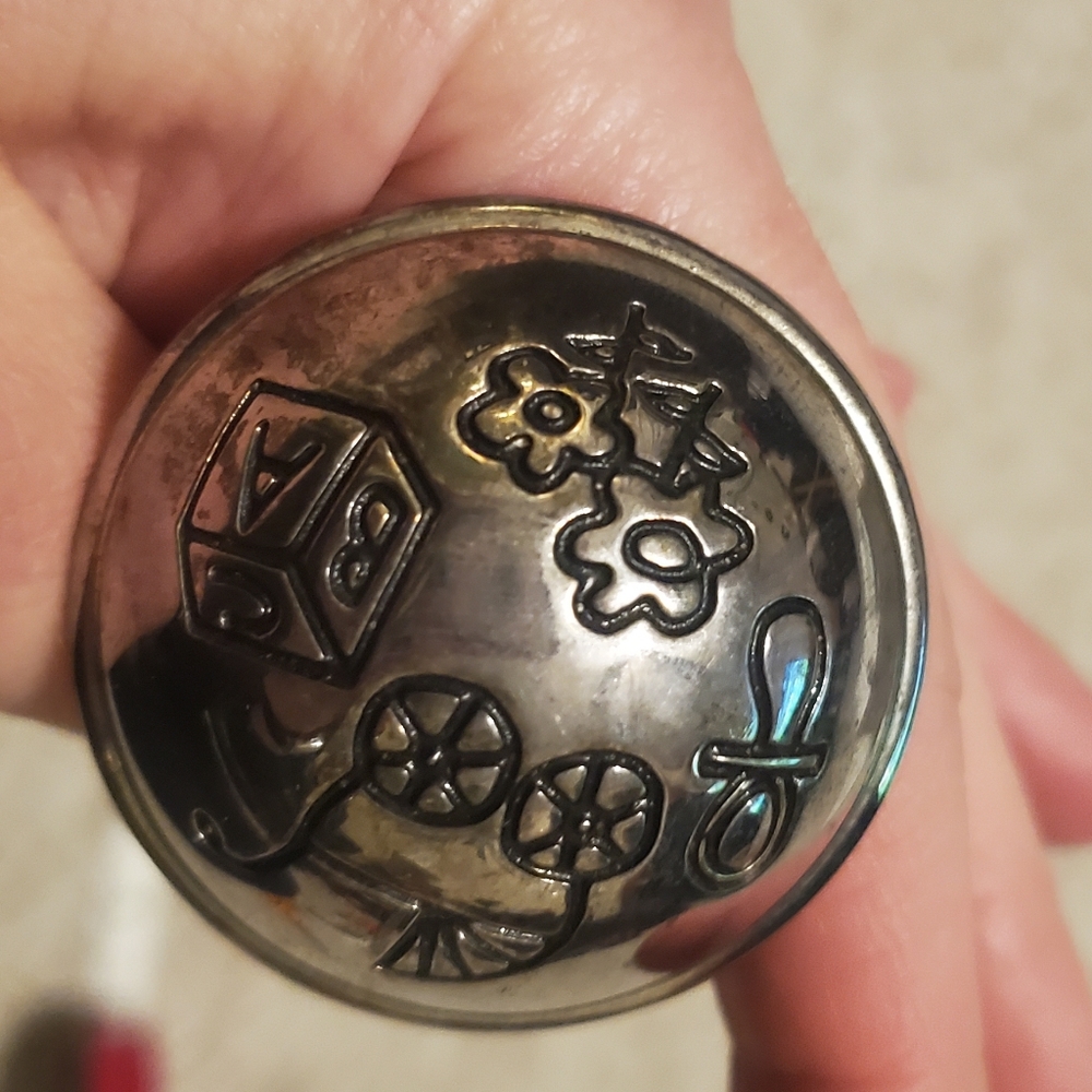 Vtg Metal Baby Rattle Keepsake - Picture 4 of 8